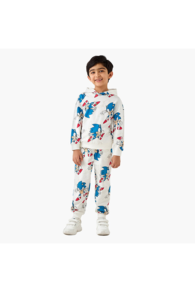 Sonic The Hedgehog Print Hoodie and Joggers Set