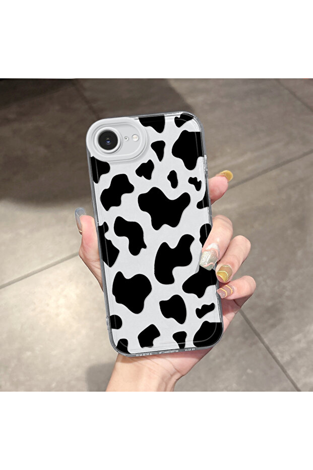 iPhone 16E Compatible Case Camera Protection Transparent Ultra Thin Silicone Cover Cute Cow