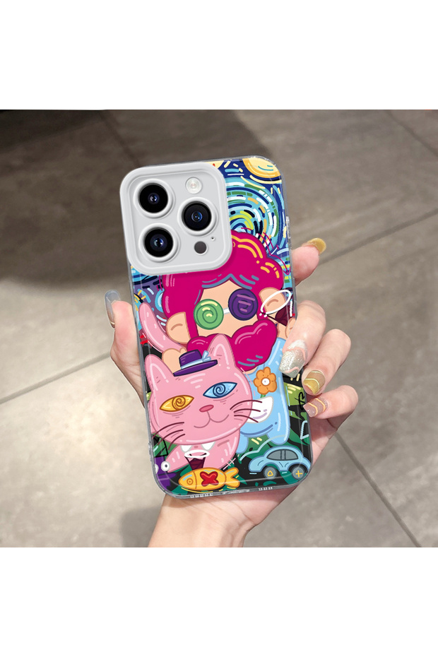 حافظة متوافقة مع هاتف iPhone 15 Pro، حماية للكاميرا، غطاء سيليكون شفاف فائق النحافة، نمط إبداعي