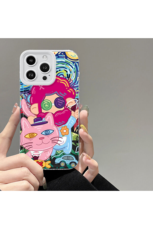 حافظة متوافقة مع هاتف iPhone 14 Pro Max، حماية للكاميرا، غطاء سيليكون شفاف فائق النحافة، نمط إبداعي - 2