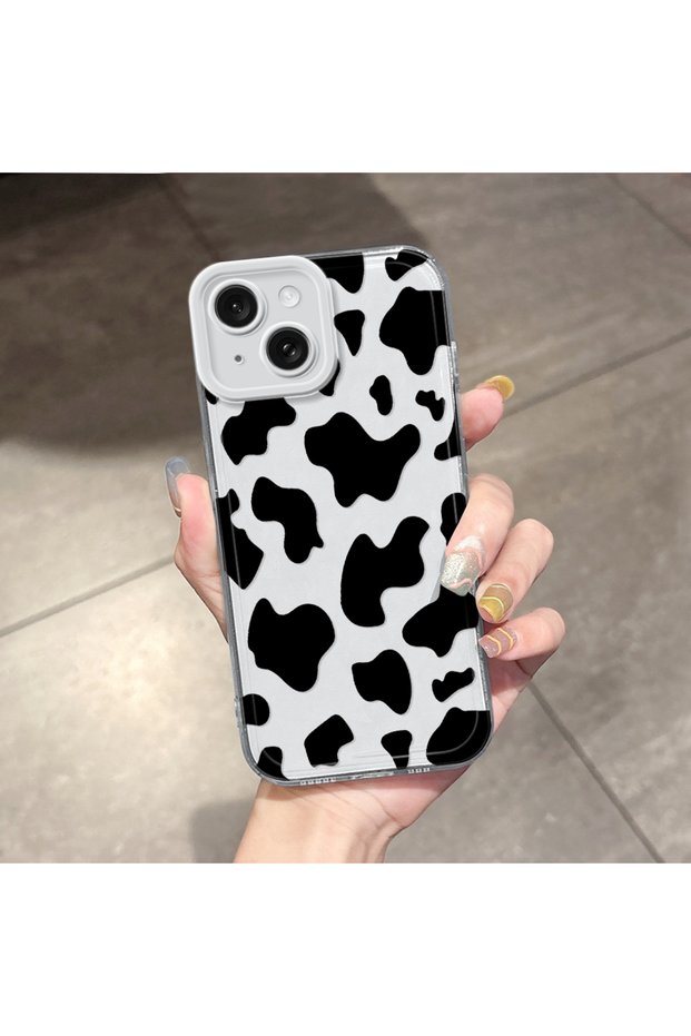 iPhone 15 Compatible Case Camera Protection Transparent Ultra Thin Silicone Cover Cute Cow