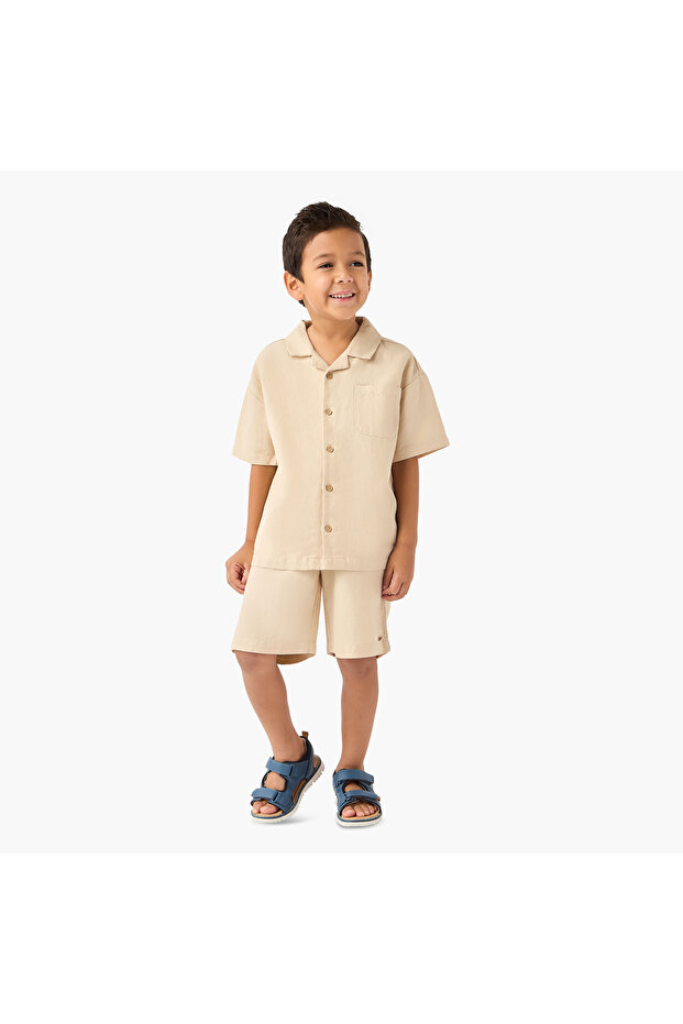 طقم قميص وشورت سادة - 1
