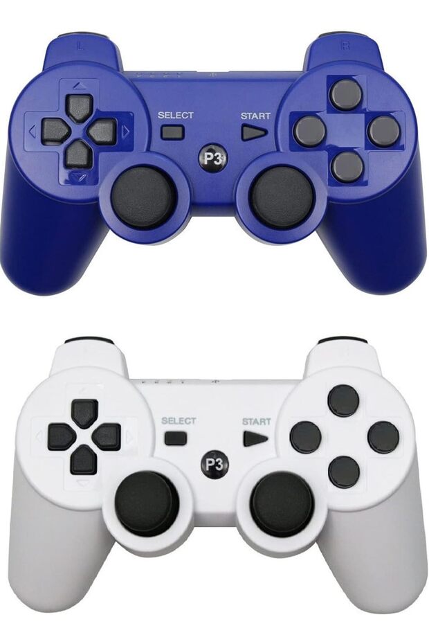 Wireless Controllers Replacement for PS-3 Controller 2 Pack Compatible with Playstation 3 Console - 1