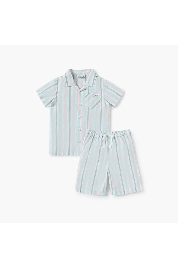 Striped Shirt and Shorts Set