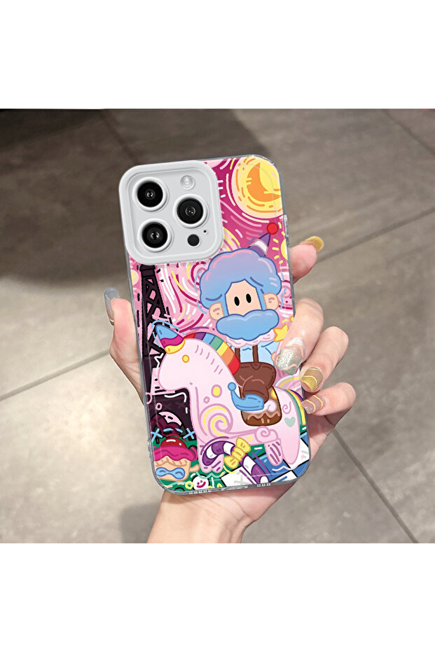 iPhone 14 Pro Max Compatible Case Camera Protected Transparent Ultra Thin Silicone Cover Creative Patterned - 1