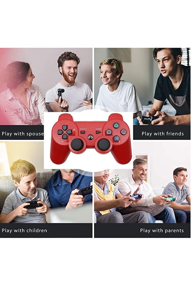 Wireless Controllers Replacement for PS-3 Controller 2 Pack Compatible with Playstation 3 Console - 4