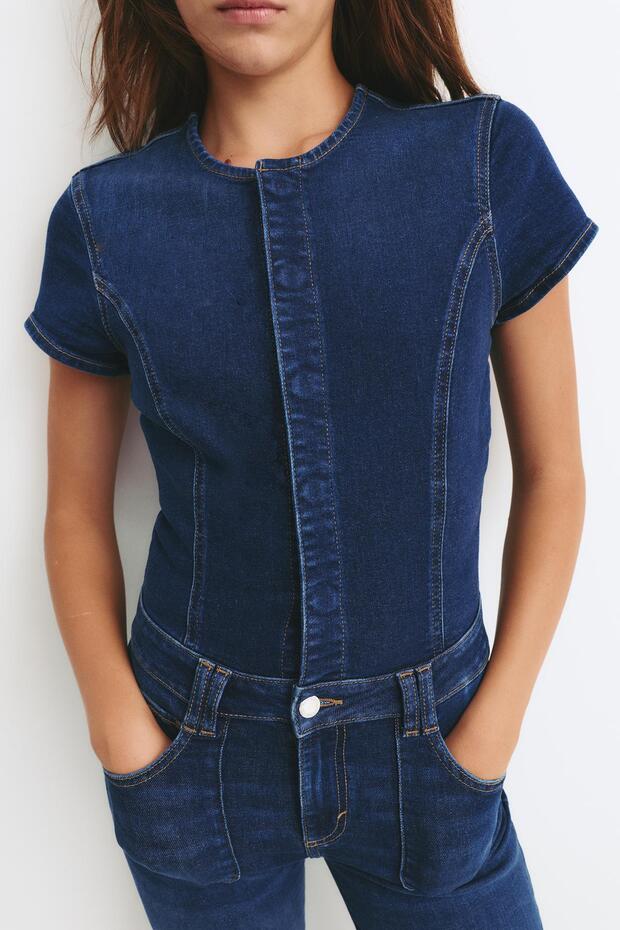 Bootcut denim tulum - 5