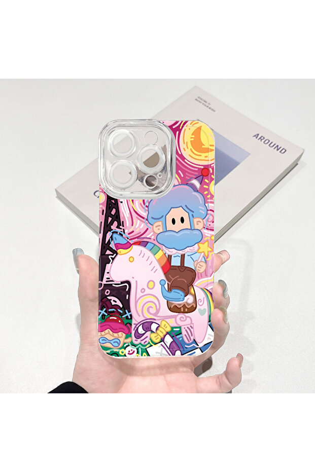 حافظة متوافقة مع هاتف iPhone 14 Plus، حماية للكاميرا، غطاء شفاف من السيليكون فائق النحافة، نمط إبداعي - 3