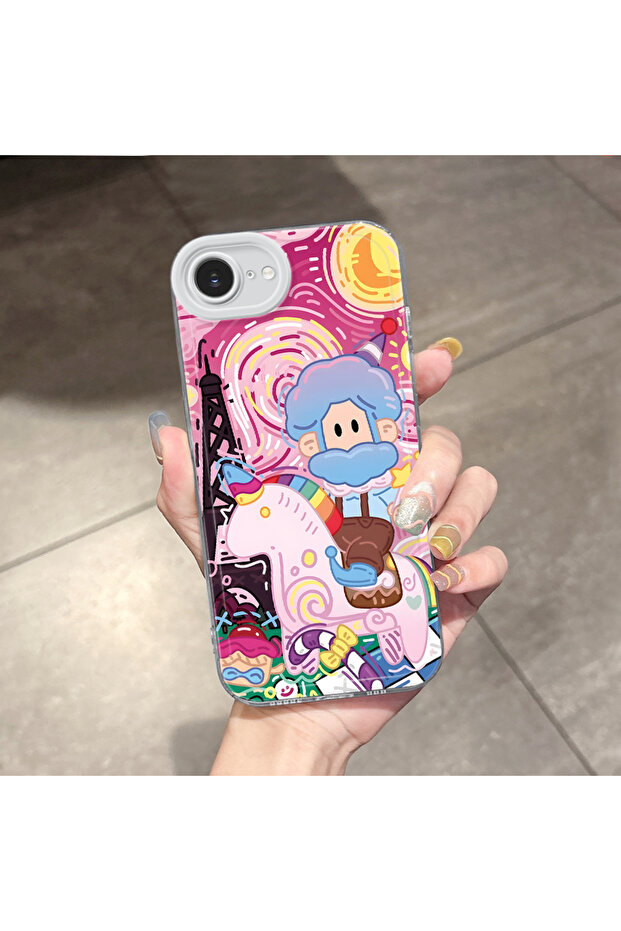 حافظة متوافقة مع هاتف iPhone 16e، حماية للكاميرا، غطاء سيليكون شفاف فائق النحافة، نمط إبداعي - 1