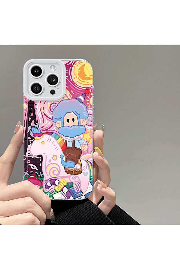 iPhone 14 Pro Max Compatible Case Camera Protected Transparent Ultra Thin Silicone Cover Creative Patterned - 2