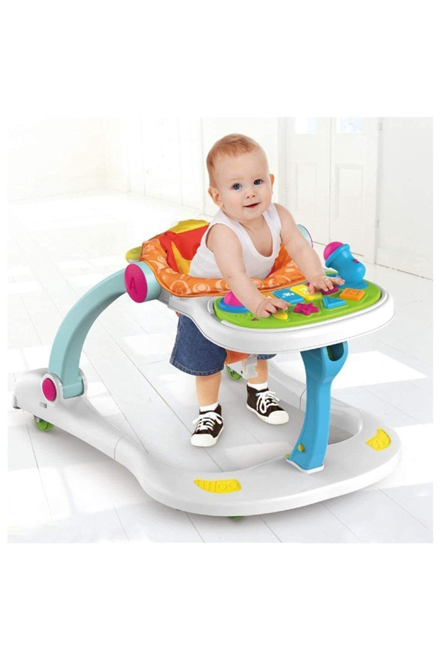 4 in 1 Baby Learning Walker,Sitting Center Stand,Kid Eatting Food Table,Game car, Dining car,