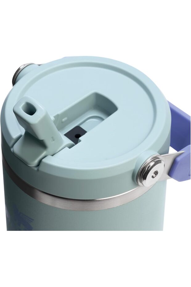 The Iceflow Flip Straw Thermos Cup with Straw 0.89 Lt (30 oz) - Blue Cactus - 3