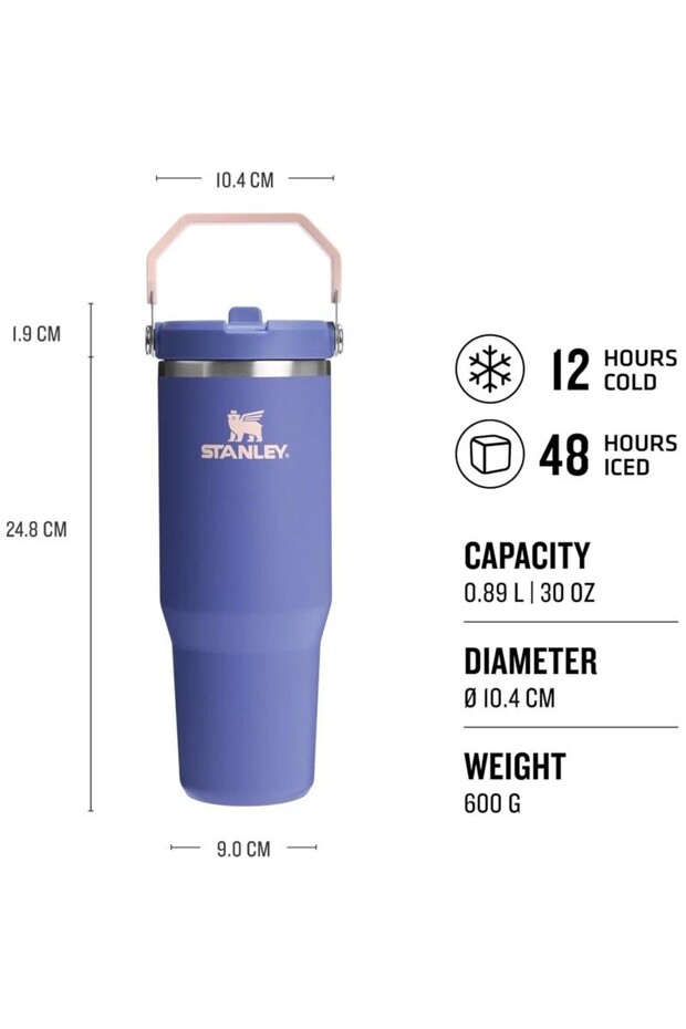 The Iceflow Flip Straw Thermos Cup with Straw 0.89 Lt (30 oz) - Lupine - 4