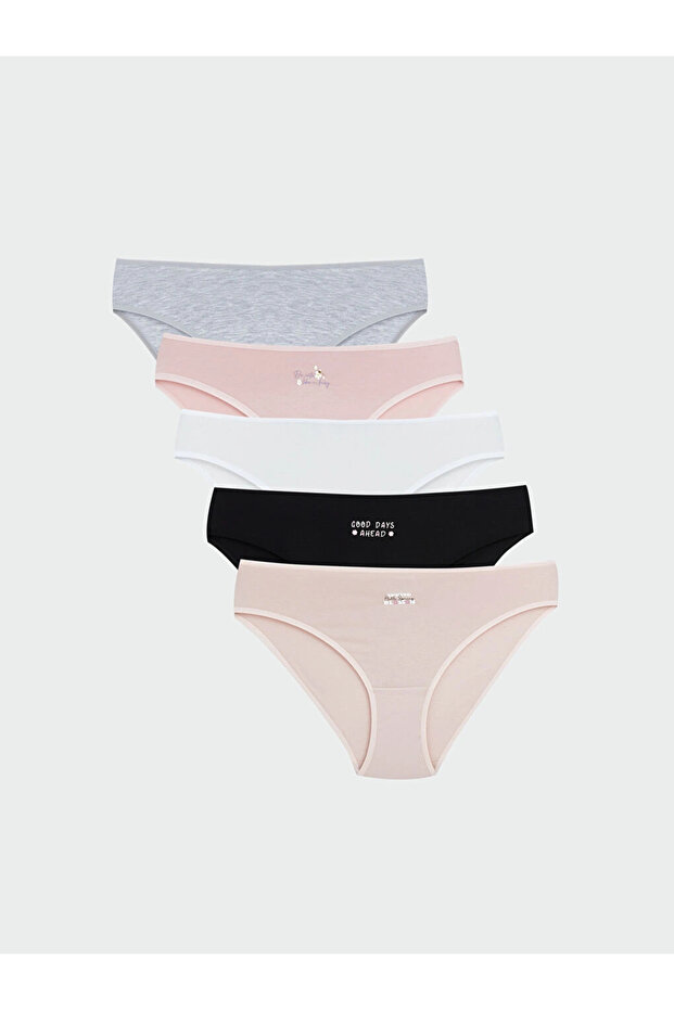 ملابس داخلية بيكيني LCW Young Pink مطبوع مكونة من 5 قطع