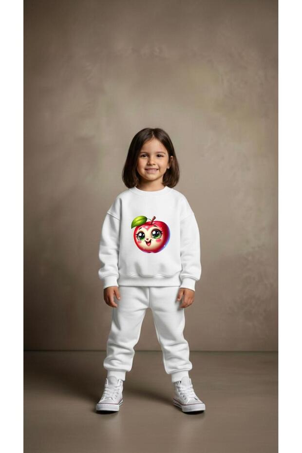Team Sweatshirt Shiny Apple Printed Girls Boys Crew Neck3 4-5-6-7-8-9-10-11-12Years