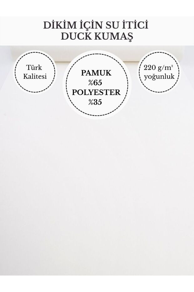Water Repellent Duck Fabric | 220 G/M² | 65% Cotton 35% Polyester | 180 cm Width | Durable Sewing Fabric V-2