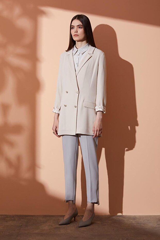 سترة بيج مزدوجة الصدر - نمط فم الكم - 2