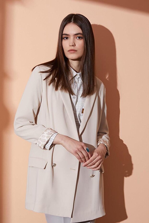 سترة بيج مزدوجة الصدر - نمط فم الكم - 1