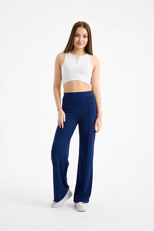 Modal Trackpants with Front Seam - Draped Texture and Stretchy Fabric - 2298