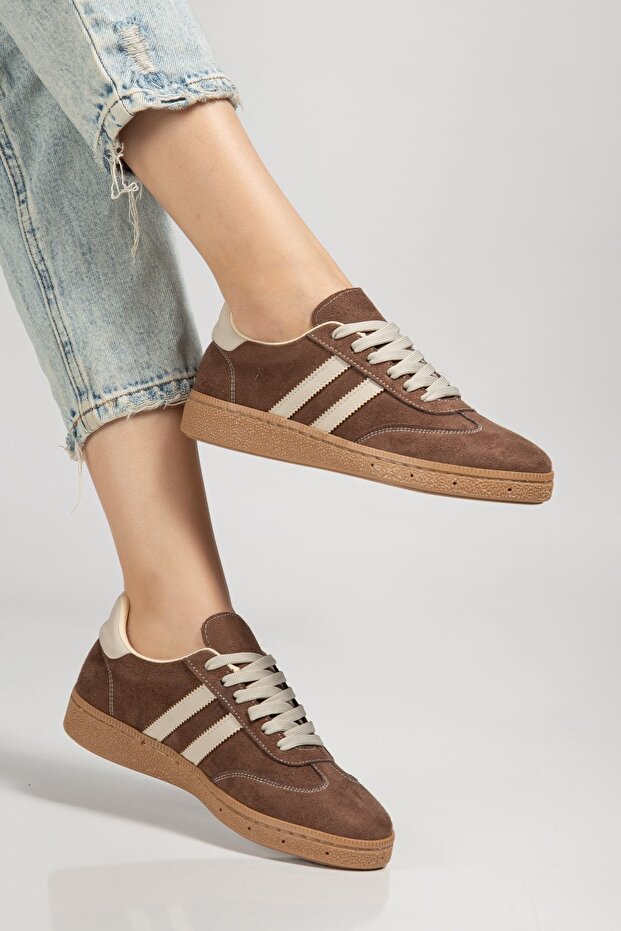 Women's Brown Suede Thermo Rubber Sole Casual Sneaker