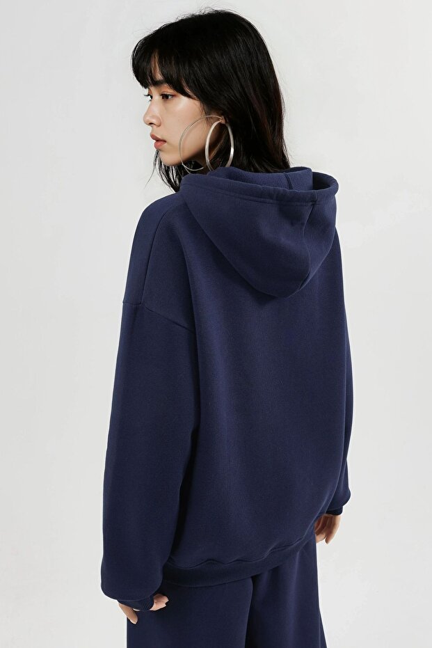 BUSEM Oversize Kapüşonlu Fermuarlı Ceket - 3
