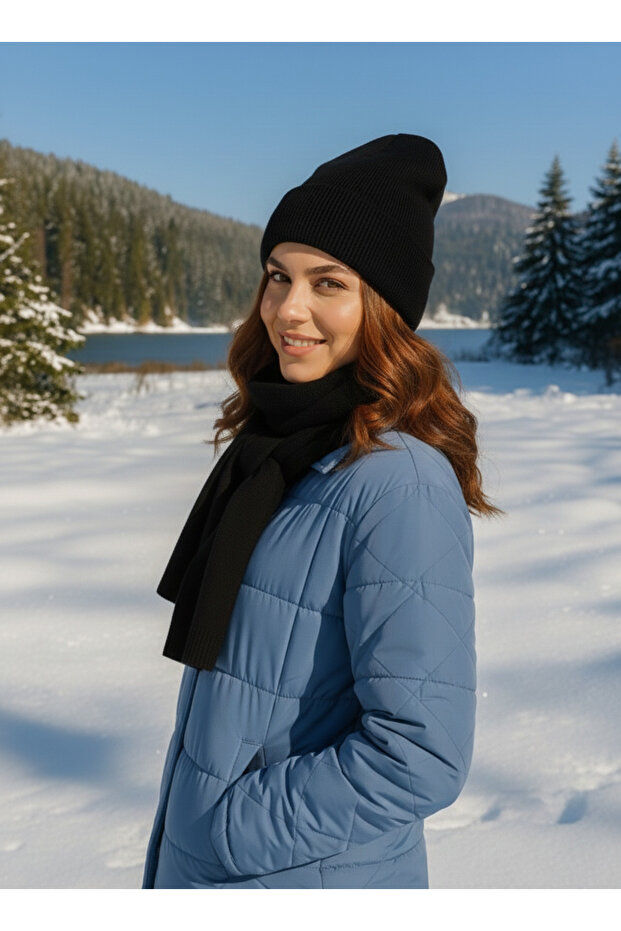 Women's Burgundy Scarf & Beret Set | Winter Casual Chic