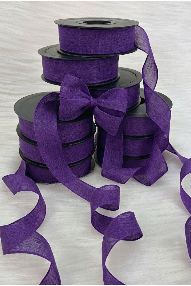 Purple Linen Nopeli Ribbon 2.5 cm 20 Meters, Bride, Bohça, Engagement, Dowry, Gift, Decoration, Wedding
