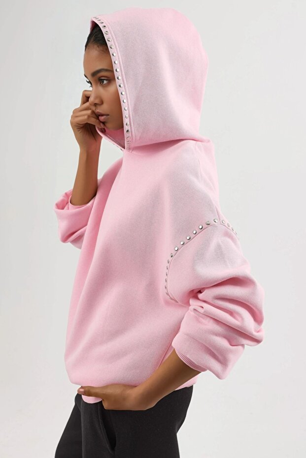 BUSEM Kapüşonlu Rahat Kesim Sweatshirt - 2