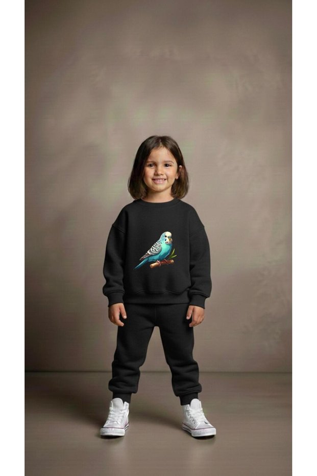 Team Sweatshirt Lovebird Printed Girls Boys Crew Neck3 4-5-6-7-8-9-10-11-12Years