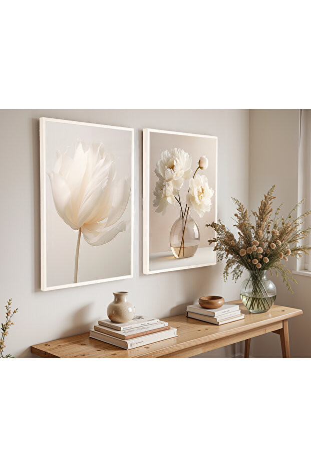 Çerçeveli 2 Parça Ahşap Tablo, - 1