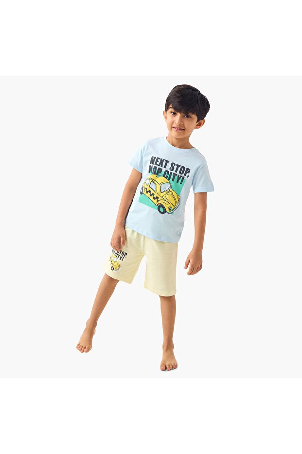 Printed T-shirt and Pyjama Set