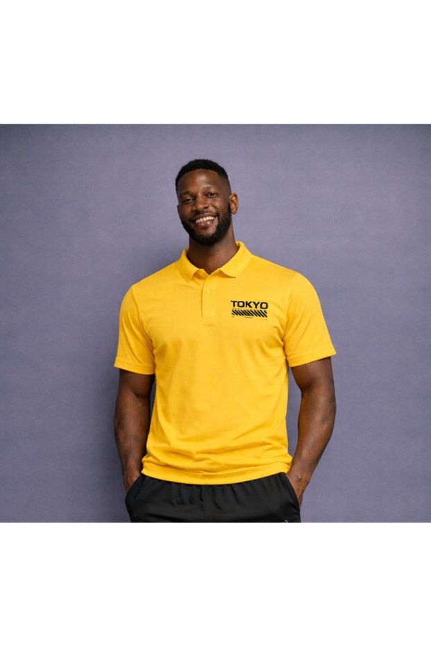 Men's Tokyo Printed Polo Neck T-Shirt