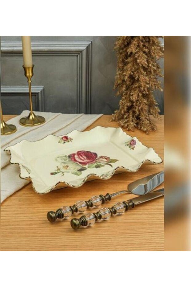 طبق تقديم مستطيل ROYKING ROSE بقياس 31 سم - 1