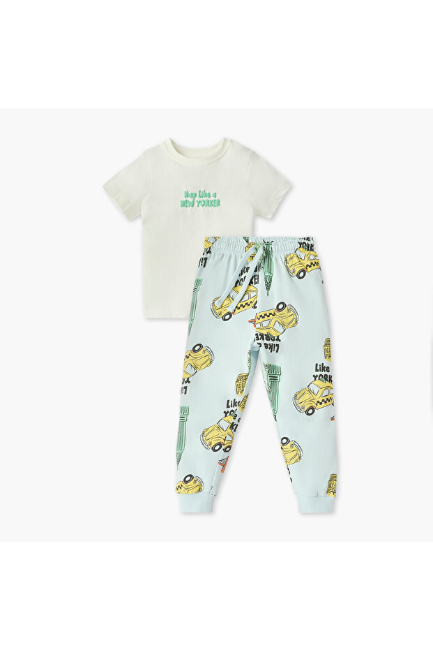 Printed T-shirt and Pyjama Set