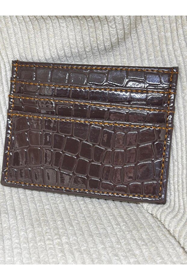 Bitter Coffee Shiny Leather Women's Card Holder&Wallet