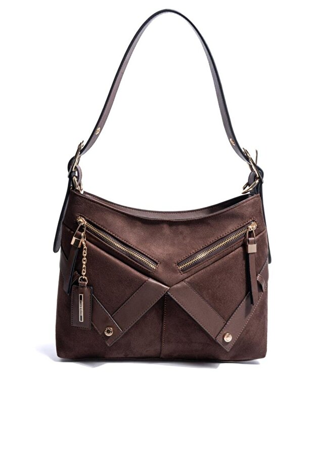 Brown - Brown Suede Women's Shoulder Bag Sp1268