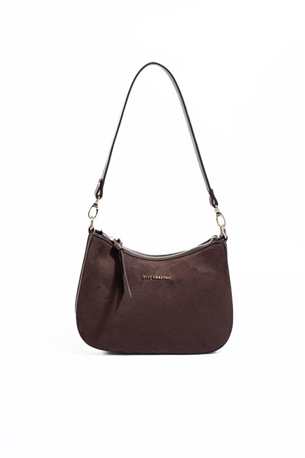 Brown - Brown Suede Women's Shoulder Bag Sp1259
