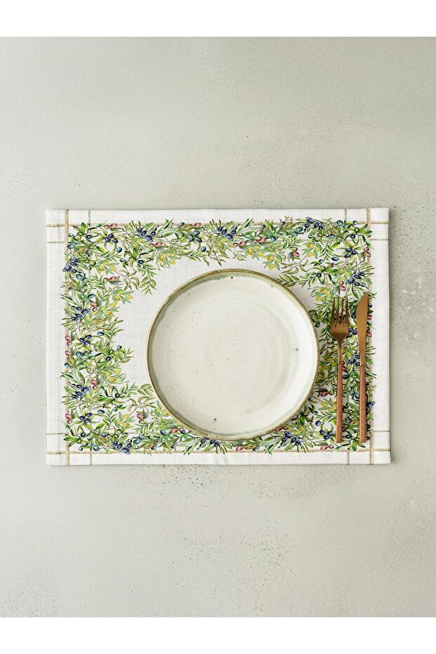 Olive Cotton 4-Piece American Dinner Set