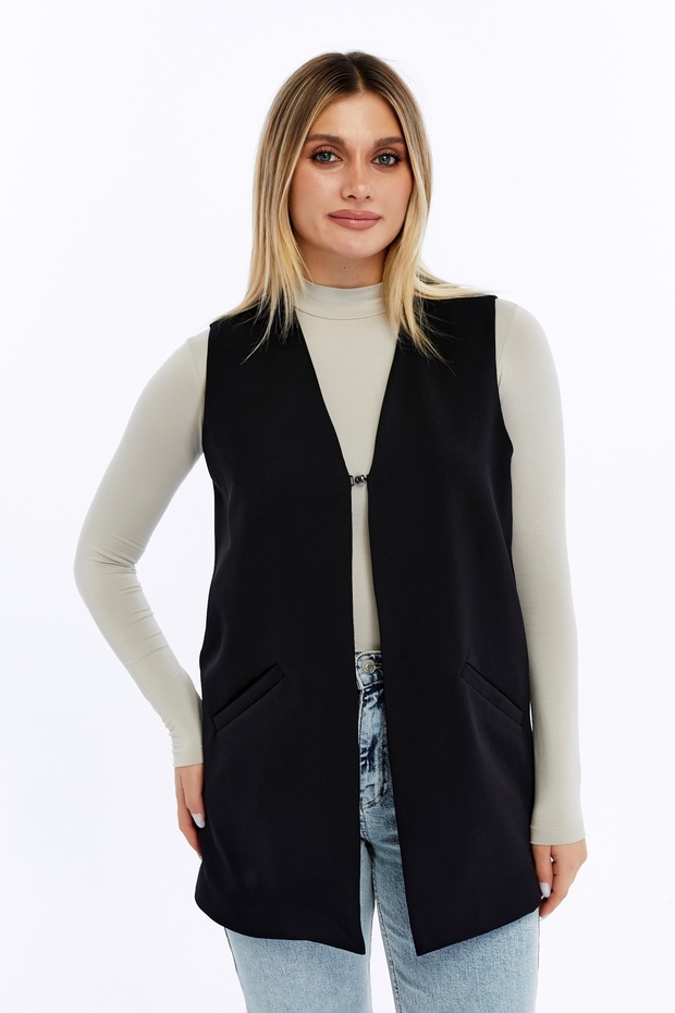 Cepli Kolsuz Krep Yelek - 2