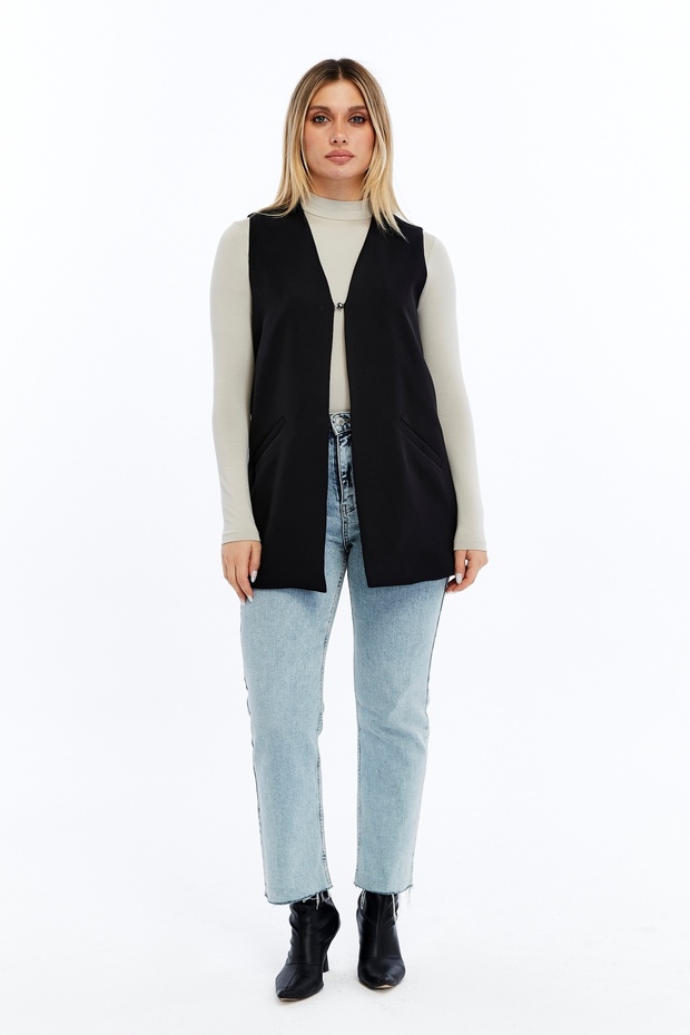 Cepli Kolsuz Krep Yelek - 1