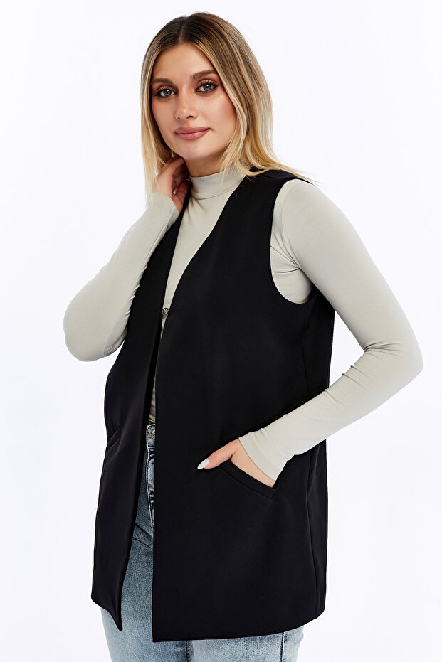 Cepli Kolsuz Krep Yelek - 3