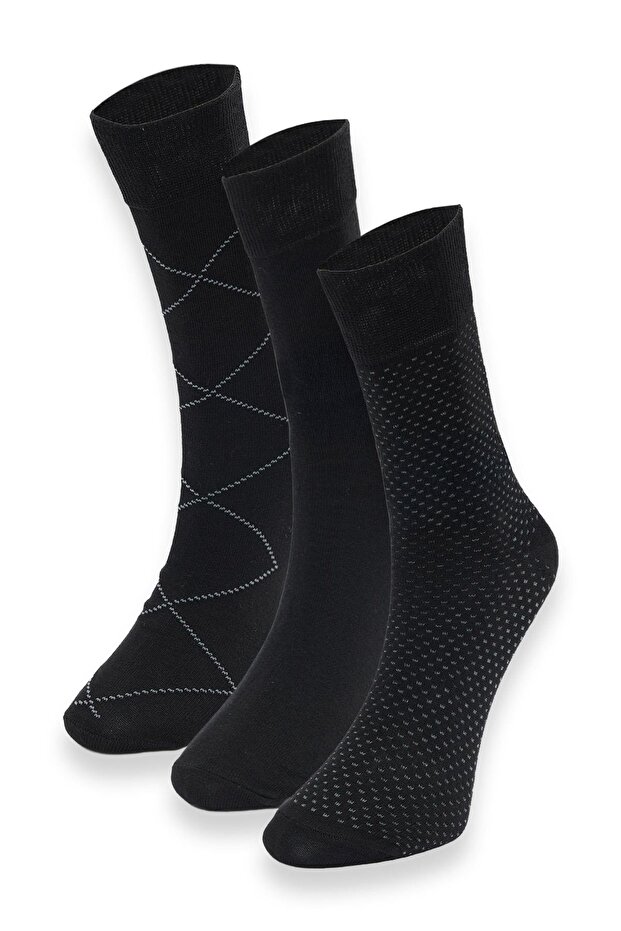 حزمة من ثلاثة أزواج من الجوارب الكلاسيكية المزخرفة - 1