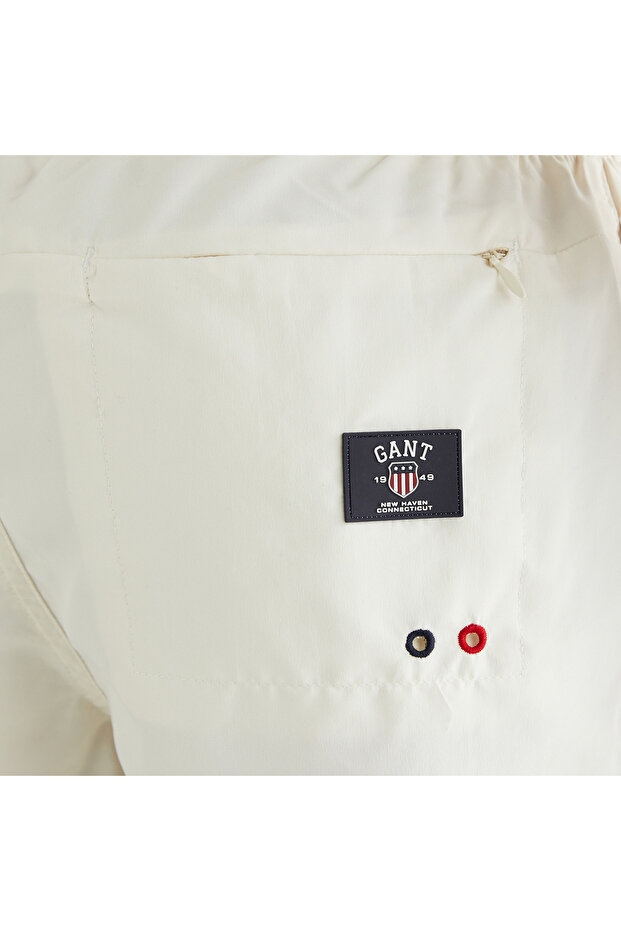 Erkek Krem Regular Fit Logolu Mayo Şort - 5