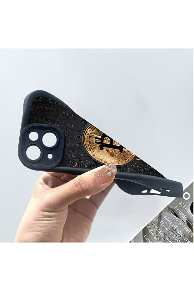 حافظة هاتف من السيليكون الناعم المتوافقة مع هاتف iPhone 12، نمط البيتكوين المضاد للسقوط - 5