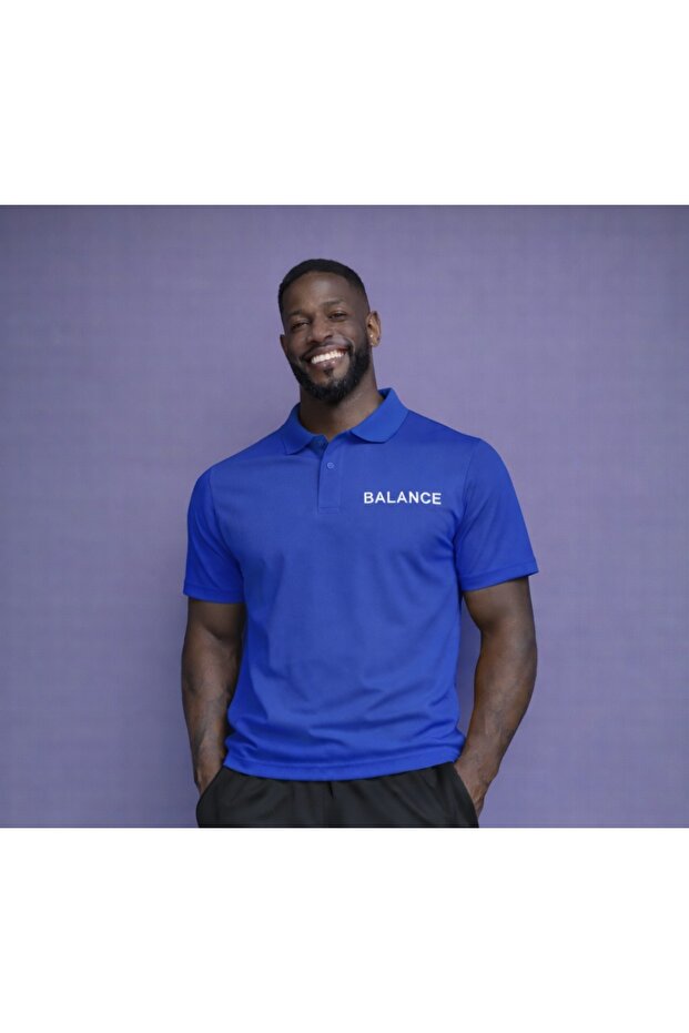 Men's Balance Printed Polo Neck T-Shirt