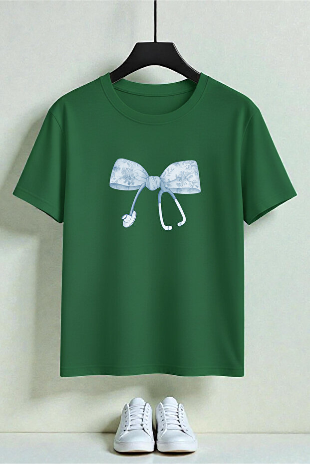 Unisex Fıyonk & Steteskop Printed Design Tshirt