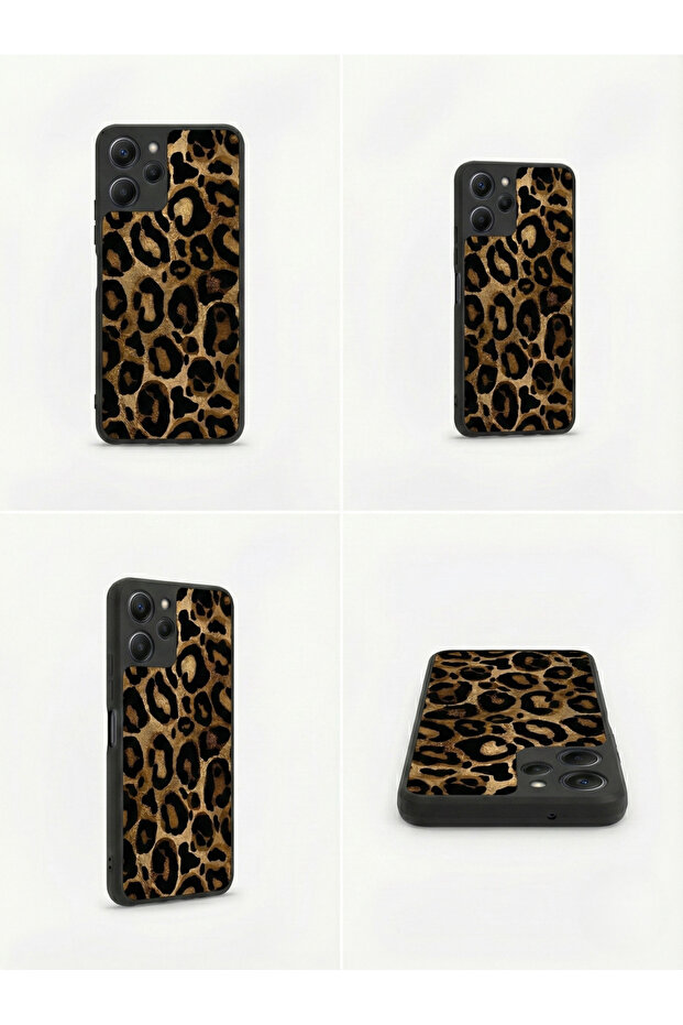 حافظة هاتف فاخرة متوافقة مع ريدمي 12 بنمط الفهد ومقاومة للصدمات - 4