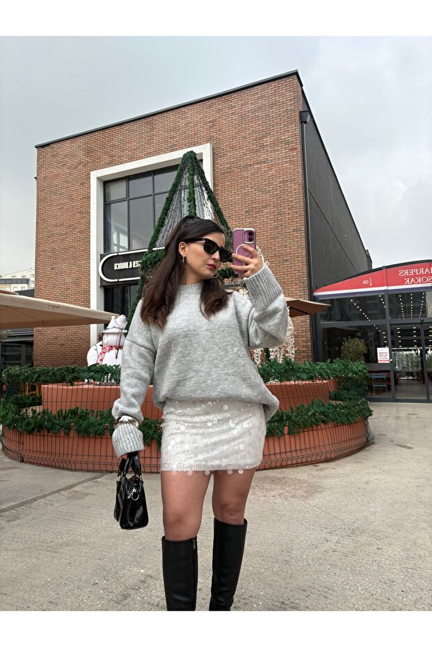 Beyaz Pullu Etek - 4