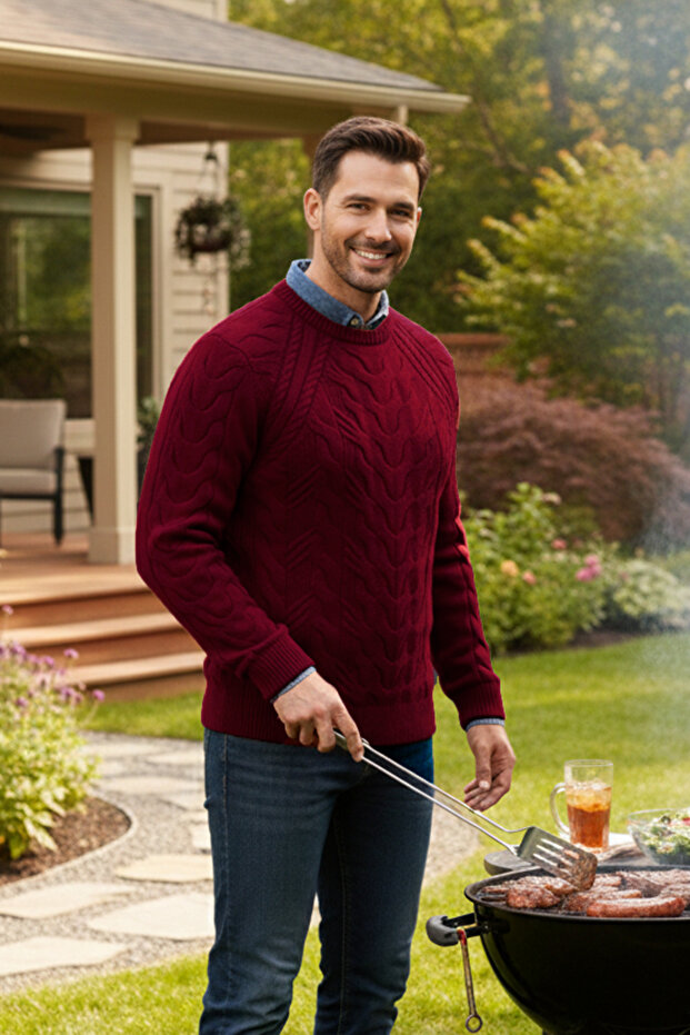 Erkek Bisiklet Yaka Kalın Kazak - 3