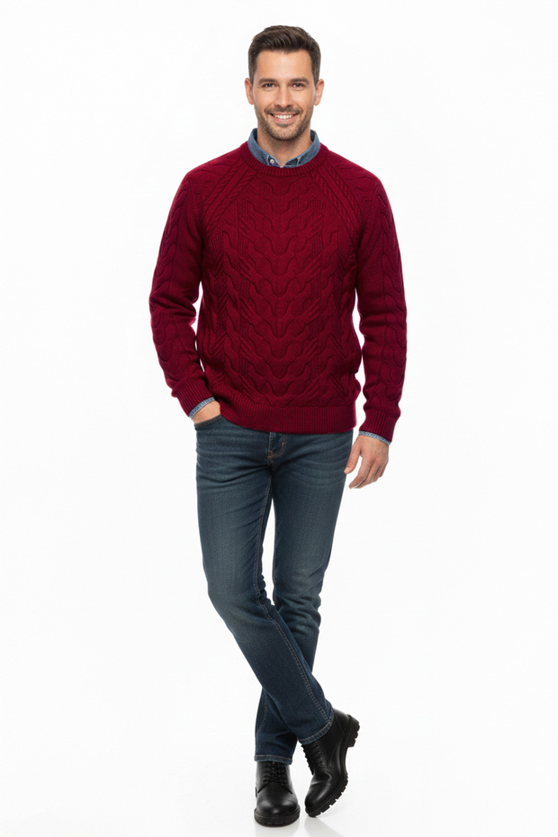 Erkek Bisiklet Yaka Kalın Kazak - 2